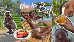 life in BALI (for a week) | beach clubs, rice terrace hiking, light holiday makeup