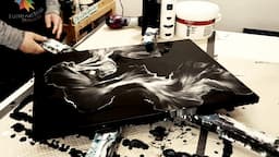 Stay CLASSY! BLACK and WHITE Acrylic Paint Blowout! ~ Liquid Art