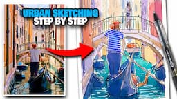 URBAN SKETCHING Venice | Simple Step By Step Tutorial