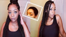 Jumbo Box Braids On Very Short Natural Hair