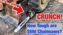 Chainsaw Fail! I Ran Over My NEW Stihl 462 Chainsaw With the Tractor!