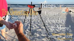 Metal Detecting New Smyrna Beach Memorial Day. Mega Coin Spills, Rings & Things! | The Detecting Duo