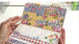 Checkbook Wallet Album Single Sided Paper Craft Tutorial Easy Breezy