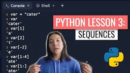 Sequences: Indexing, Slicing, and Iterating | Python for Beginners Lesson 3 | Code with Kylie