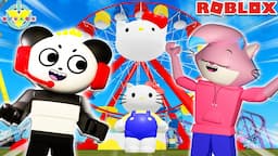 Exploring Hello Kitty's Empty Amusement Park! Combo Panda VS Alpha Lexa! Part 2