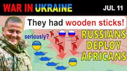 11 Jul: REAL FOOTAGE: AFRICAN SOLDIER ATTACKS UKRAINIANS WITH A WOODEN STICK | War in Ukraine