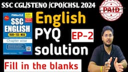 Pinnacle previous year book solution for English EP- 1।। SSC CGL/STENO/CPO/CHSL 2024