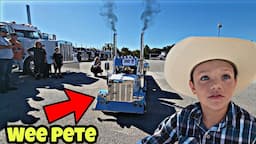 9 Year Old Future Truck Driver Shows Us The Smallest 1994 Peterbilt 379 Semi Truck 🤯