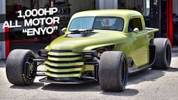 1,000HP ALL MOTOR  Chevy FARM TRUCK Meets F1 CAR "ENYO" By Ring Brothers