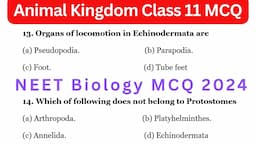 Animal Kingdom Class 11 Biology MCQ | Biology MCQ 2024 | NEET 2024 MCQ