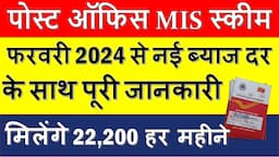 Post Office Monthly Income Scheme | MIS Post Office Scheme 2024 | Post Office Mis Interest Rate 2024