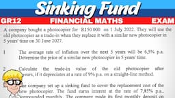 Sinking Fund Grade 12 Exam Question