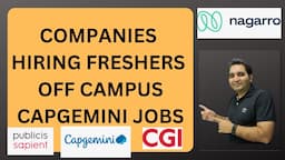 Fresher Jobs| Hiring Freshers| Capgemini Jobs