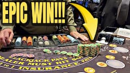 👉 INSANE Blackjack WIN!  Gambling in a Las Vegas Casino!!