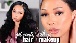 GET READY WITH ME 💕 FT. KINDER BEAUTY | SOFT GLAM HAIR + MAKEUP