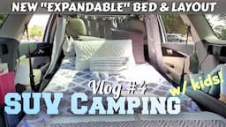 Updated SUV Camper Tour: New expandable bed & layout to fit my kids & I! New Brighton State Beach