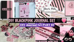 DIY BLACKPINK Journal Set 🖤💗 How to make Journal set at home #craftersworld #Journal #blackpink #diy