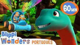 Blippi Encontra o Grande Dinossauro! | Blippi Brasil | Desenhos Animados Educativos