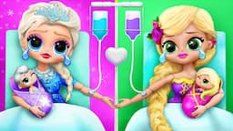 Rapunzel and Elsa in the Hospital! 30 LOL OMG DIYs