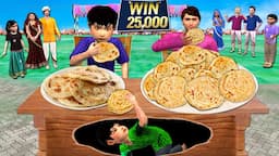 20 Plates Lachha Paratha Eating Challenge Judwaa Cheating Street Food Hindi Kahaniya Hindi Stories