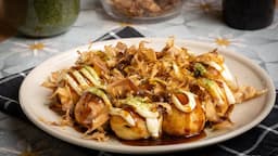 Takoyaki dengan homemade sos