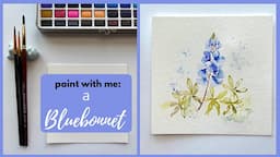 Painting tutorials | Bluebonnet | Artwork | learn to easy watercolor drawing flowers #youtubevideo