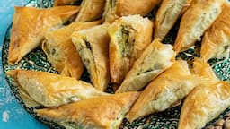 Spanakopitakia: Greek Spinach Pie Triangles  The best appetizer!!