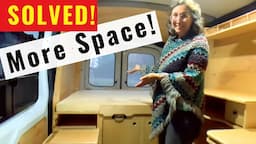 Much Easier Bed, 2 Kitchens + Office / Wood Interior Budget Build Roomy for VanLife Solo or Couple!