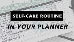 Self-Care Routines In Your Planner