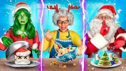 Grandma vs Grinch vs Santa Cooking Challenge!