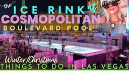 Cosmo cosmopolitan Las Vegas Ice skating rink at boulevard rooftop pool