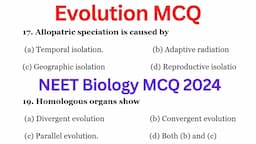 Evolution MCQ | Biology MCQ 2024 | NEET 2024 MCQ | Class 12 Biology MCQ