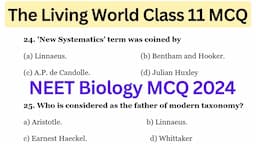 The living World Class 11 Biology MCQ | Biology MCQ 2024 | NEET 2024 MCQ