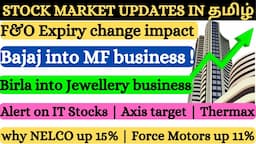 Alert on IT Stocks fall | F&O expiry change | NELCO | Force Motors | Axis bank | Aditya Birla, Bajaj