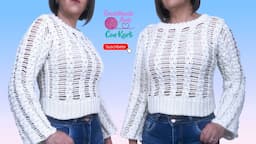 Top / Jersey tejido a crochet - 🌺Modelo “Cami"🌺 - TUTORIAL PASO A PASO