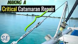 Our Catamaran rigging broke in a storm!  We redesigned it STRONGER THAN BEFORE! [Sailing Family]