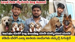 YouTube ಜೊತೆಗೆ Dog Breeding ಮಾಡಿ ಯಶಸ್ವಿಯಾದ ಯುವಕ | Loyal Pets Mysore Dog Kennel | Dogs for sale