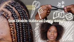 How to do Box Braids on Yourself! Beginner Friendly *Detailed* Flat Box Braids with Small Knots.