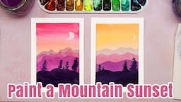 How to Paint a Mountain Sunset in Watercolors Kids Art Tutorial