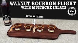 DIY Walnut Bourbon Flight with Simple Mustache Inlays! - Scrap Wood Projects that Sell