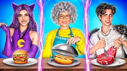 Grandma VS CATNAP VS Werewolf Cooking Challenge! Superheroes Kitchen Hacks!