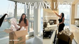 NYC MOVING VLOG | MOVING INTO MY DREAM APARTMENT:  new furniture, building my closet,   unpack w/ me