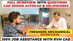 SolidWorks Cad Interview At RVM CAD Faridabad | India's Biggest Skill Development Centre