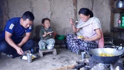 Rita Rojan's lunch with son Ridam in farm house || Life in rural Nepal @Ritarojan