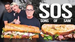 GARLIC BREAD STEAK SANDWICH BATTLE | SONS OF SAM THE COOKING GUY