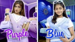 PURPLE vs BLUE CHALLENGE  💜💙 | Using Only *PURPLE* Things for 24 Hours Challenge!  @MyMissAnand12