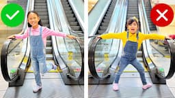 Ellie & Andrea's Escalator Mall Adventure: Safety Learning for Kids