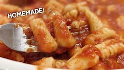 Make cavatelli from scratch, easy way, 3 ingredients (no dairy) and no special tools