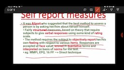 Assessment of Personality: Self reporting, projective techniques ,MMPI,EPQ