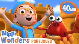 O Super Castelo de Areia do Blippi! | Blippi Brasil | Desenhos Animados Educativos